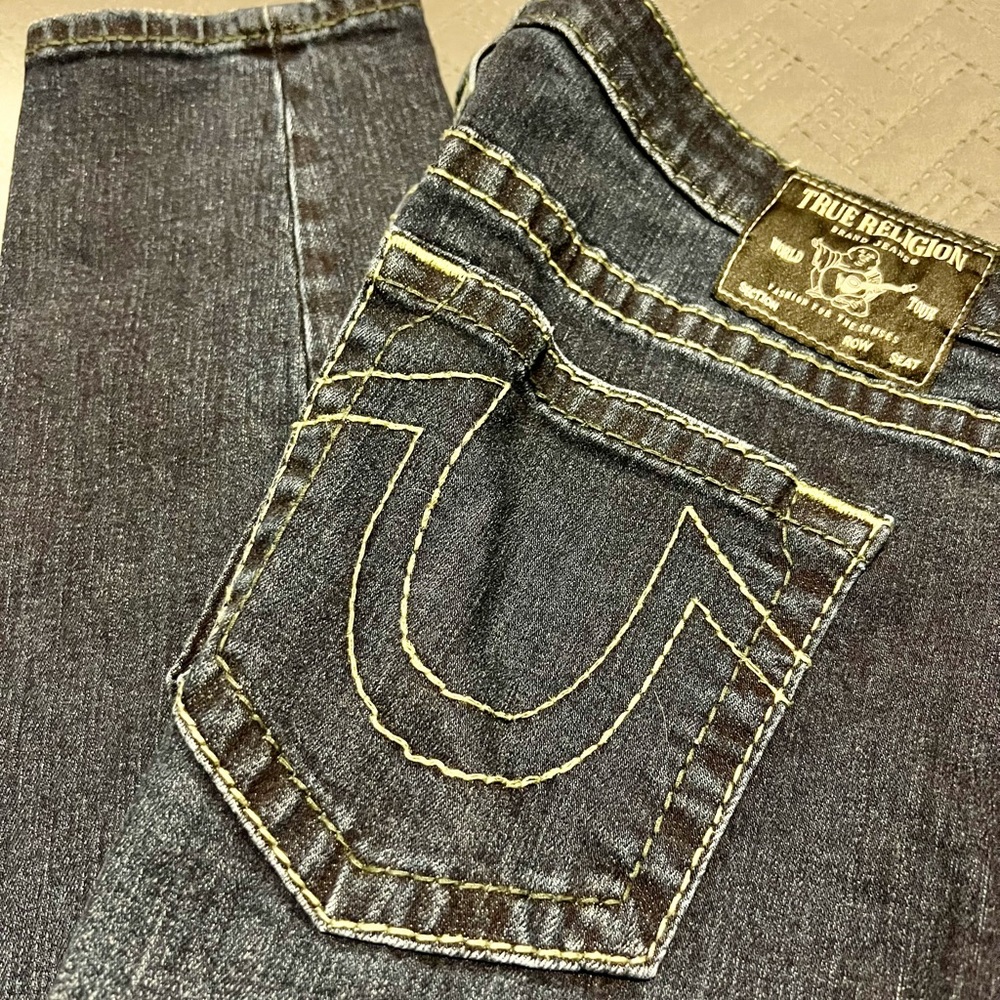 True Religion, Jennie Curvy Blue Denim Jeans.